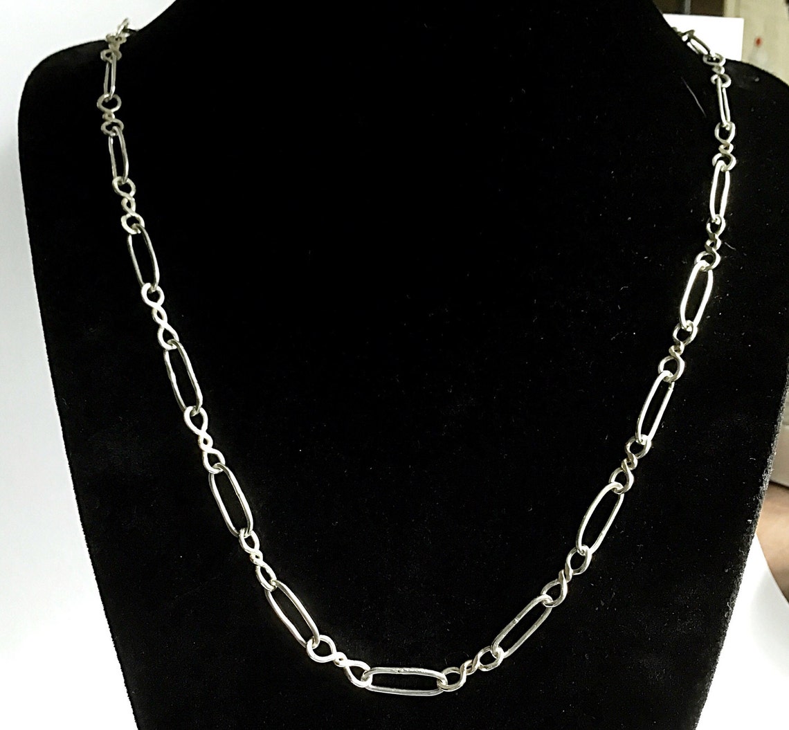 Hand Forged Chain Solid Sterling Silver Handmade Metalwork - Etsy Canada