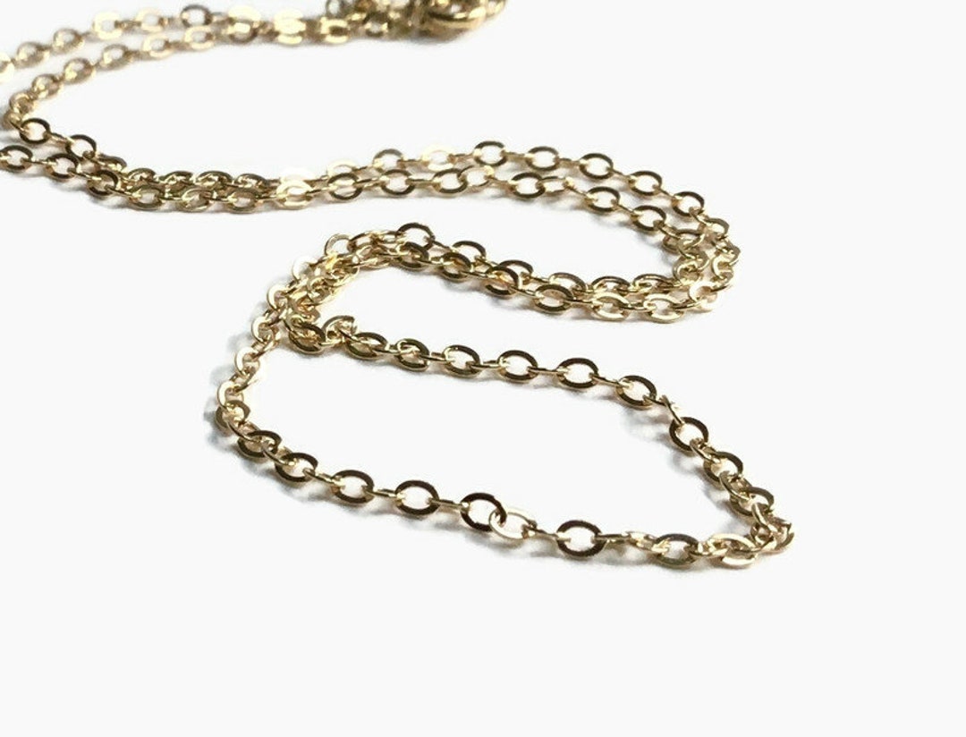 2.3mm Gold Filled Cable Chain, Pendant Necklace, Choose Your Length Etsy
