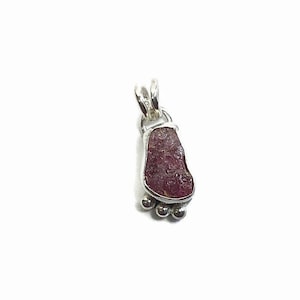 Raw Pink Tourmaline Pendant: Sterling Silver
