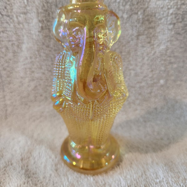 Clown Elephant, Joey, Yellow Carnival Glass by Summit Art Glass