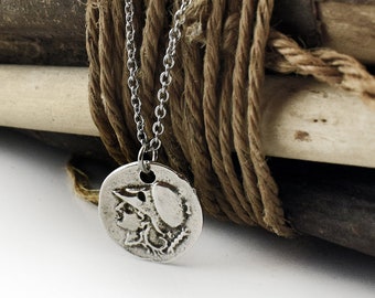 Greek Coin Necklace, Athena goddess and Pegasus Pendant Charm, Coin Jewelry, Greek Mythology, Unisex