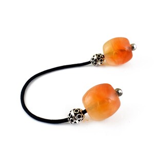 Begleri, Worry Beads, Orange Drum Beads, Silvertone Metal Beads, Greek Worry Beads, Valentines gifts
