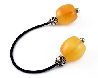 Begleri, Worry Beads, Yellow Drum Beads, Silvertone Metal Beads, Greek Worry Beads, Christmas Gifts