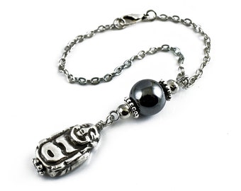 Buddha Car rear view mirror charm hanging, auto hanger Ornament Dangler, Gift