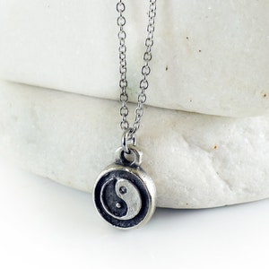 Yin Yang and Peace Necklace on stainless steel chain , Yoga Spiritual Jewerly, double sided, Unisex Gift