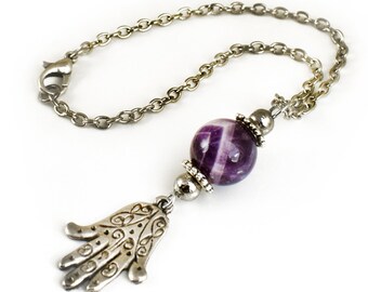 Car Mirror Charm Hanging, Hamsa Hand Metal charm, Car Auto Hanger Ornament Decoration