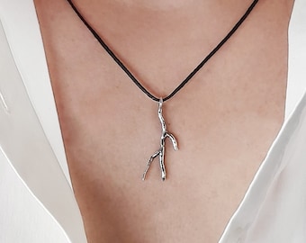 925 Steling silver tree branch necklace, adjustable, one of a kind, botanical, dainty, christmas gift