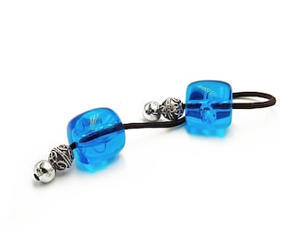 Blue Transparent Begleri, Greek Worry Beads, Choose Cord Color, Made to Order