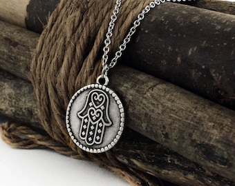 Hamsa hand necklace, Hand of fatima Pendant Jewelry Gift