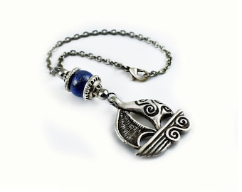 Car rear view mirror charm hanging, Metal Ship charm, Car auto hanger ornament dangler, Choose Stone