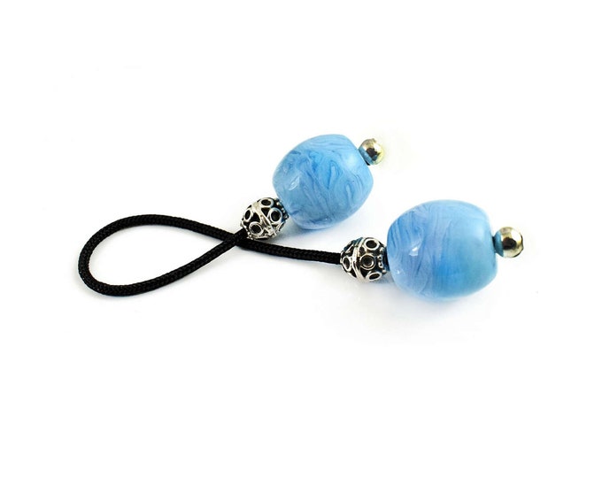 Featured listing image: Light Blue Acrylic Begleri, Silver Tone Metal Worry Beads