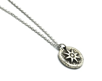 Sun necklace with Stainless Steel Chain, Unisex Celestial Jewelry Gift