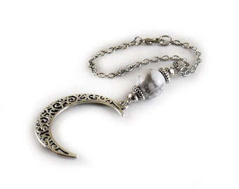 Crescent Moon Car mirror charm, Car rear view mirror charm hanging, Car auto hanger ornament dangler, car accessories, Choose gemstone