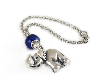 Elephant car rear view mirror charm hanging, ornament dangler, hanger, accessories, Choose stone