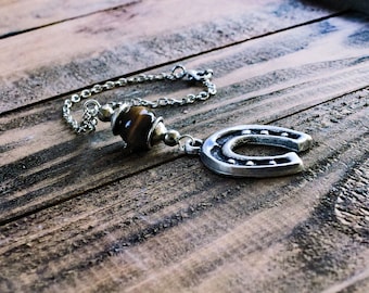 Horseshoe Car rear view mirror charm hanging, auto hanger Ornament Dangler Accessory Gift