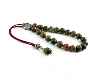 Unakite Komboloi, Worry Beads, Stress Relief Unisex Kompoloi Gift