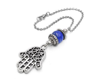 Hamsa Hand Car Rearview Mirror Charm, Ornament, Dangler, Hand of God Hanger Jewelry Gift