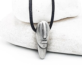 Cycladic Head Pendant Necklace, Adjustable Greek Jewelry Gift