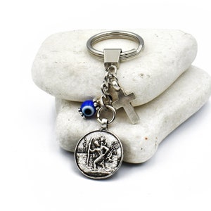 Saint Christopher Keychain, Mary and Jesus Keyring, Car House Accessories Gift