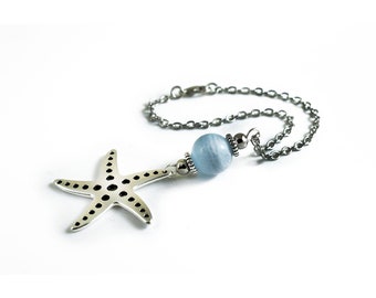 Car rear view mirror charm, Ornament, Dangler, Hanging, sea star summer charm hanger, Car Jewelry Decoration, Choose Bead