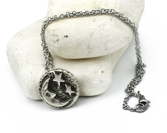 Crescent Moon Necklace, Celestial Jewelry, Gift for Her and him, Unisex, Accessories