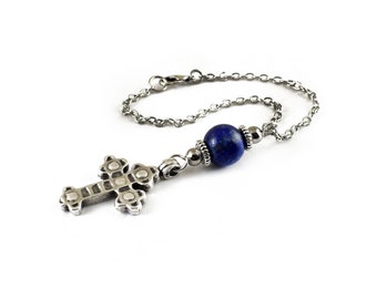 Rearview Car Mirror Charm Jewelry Accessories, Ornament with Cross Pendant, Hanger, Decoration, Gift, Choose Bead