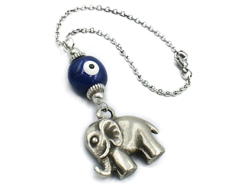 Elephant Car Mirror Hanger, Rearview Charm Ornament, Decor, Accessories, Gift, Evil Eye