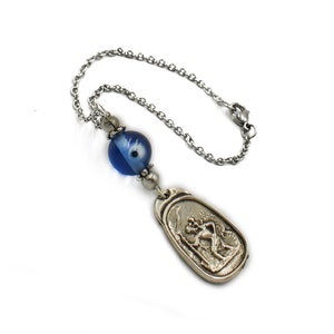 St. Christopher Rearview Car Mirror Charm, Car Mirror Hanger, Evil Eye Car charm, Car Ornament Decor Accessories