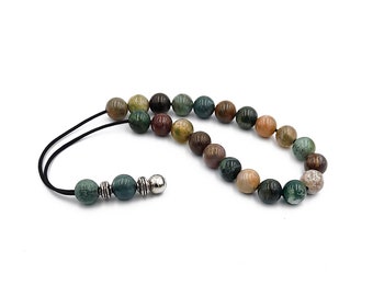 Worry Beads, Greek Komboloi with Indian Agate Beads, Kompoloi, Unisex Christmas Gift