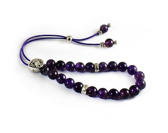 Komboloi, Greek Worry Beads, Purple Amethyst Beads, Unisex Gifts