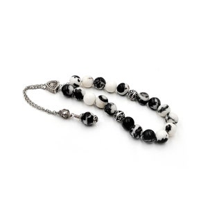 Jasper Worry Beads, Greek Komboloi with Silver Tone Metal Chain, Kompoloi, Christmas Gift ideas