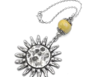 Sunflower car mirror charm hanging, ornament dangler, plant lovers gift