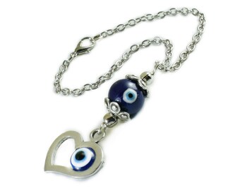Car Mirror Hanging, Evil Eye Wall - Door Hanging, Ornament, Ceramic Eye Bead, Greek Mati, Gift