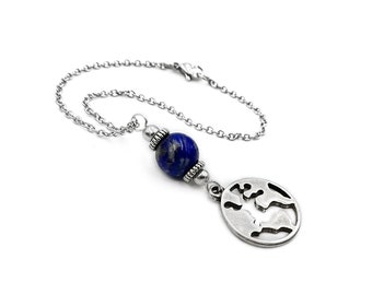 Earth Car Charm, World Map Globe Rearview mirror hanger ornament dangler Decor, Vehicle Accessories Traveler Gift