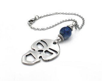 Halloween car accessories, Car mirror charm with Silver Plated Skull, Halloween car decor gift
