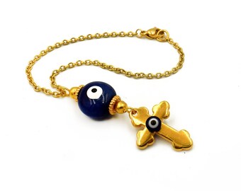 Car mirror hanging accessories, Evil Eye Cross Hanger Accessory Decoration Gift