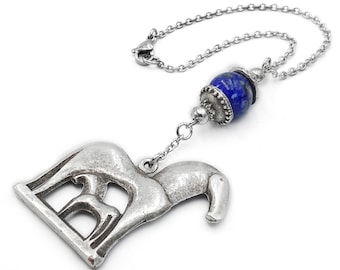 Horses Car Mirror Charm Hanger, Metal Equestrian Ornament Decor Accessory