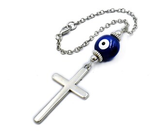 Cross car charm hanger Accessories, Rearview Mirror Decor Gift