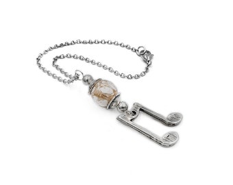 Music note car mirror charm hanging, ornament dangler, music lovers gift
