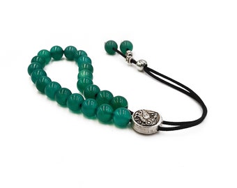 Green Agate Komboloi, Worry Beads, Greek Worry Beads, Unisex Gifts