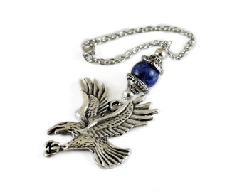 Car rear view mirror charm hanging, Eagle auto hanger ornament dangler accessories, Christmas gift, Choose gemstone