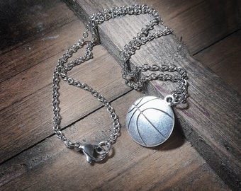 Baskekball Necklace with Stainless Steel Chain, Sport Jewelry Gifts