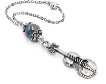 Violin car mirror charm hanging, ornament dangler, music lovers gift