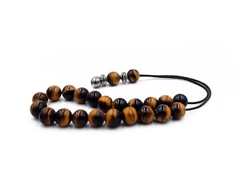 Tiger Eye Worry Beads, Greek Komboloi, Kompoloi, Unisex Christmas Gift