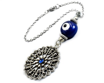 Car Mirror Charm Ornament Dangler, Evil Eye Hanger Gift Decor Accessories