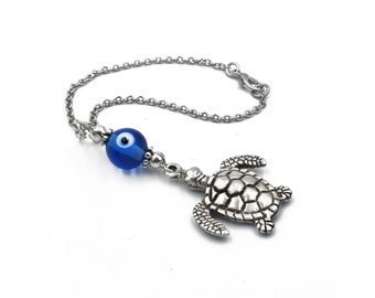 Turtle Car Mirror Hanging, Rearview mirror charm accessories, Hanger, Dangler, Evil eye Gift for Him and Her