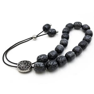 Black Gray Komboloi, Greek Worry Beads, Unisex Gift
