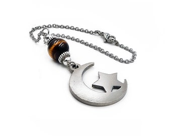 Moon and Star Car Mirror Charm, Auto Vehicle Rearview hanger ornament Accessories Gift