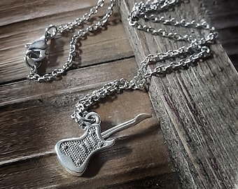 Guitar Necklace with Stainless Steel Chain, musician unisex gift