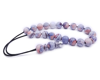 Banded Agate Worry Beads, Greek Komboloi, Christmas Gift